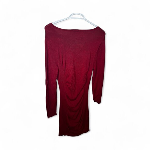 Express Long Sleeve Bodycon Midi Dress - Red - Picture 5 of 5